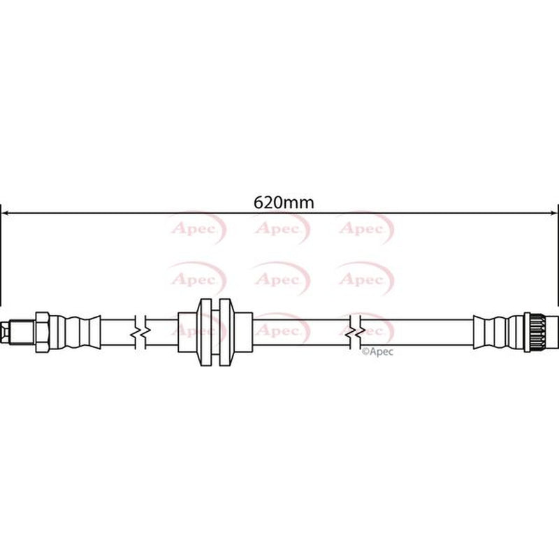 Apec Brake Hydraulic Hose Line Rear fits Opel Movano B 2010-2021 2.3
