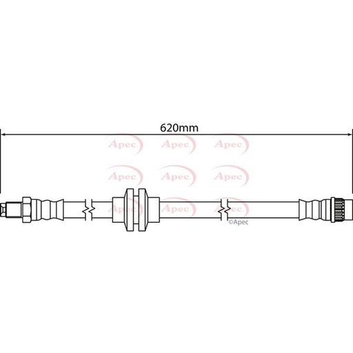 Apec Brake Hydraulic Hose Line Rear fits Opel Movano B 2010-2021 2.3