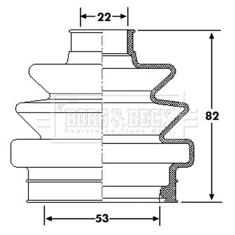 Borg & Beck Drive Shaft Bellow Kit Wheel Side BCB6174