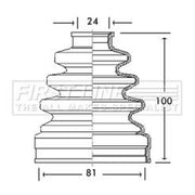 First Line Drive Shaft Bellow Kit Front Left fits Nissan Sunny 1989-1991 1.8