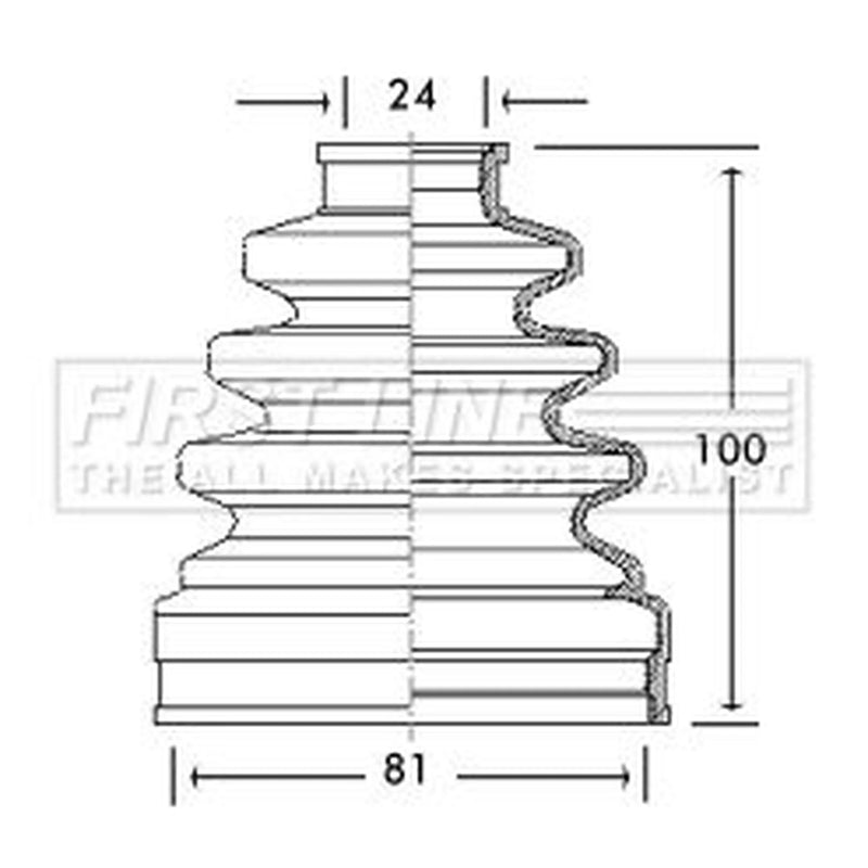 First Line Drive Shaft Bellow Kit Front Left fits Nissan Sunny 1989-1991 1.8