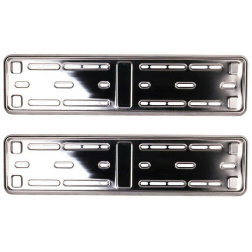 2x E-Tech Stainless Steel Car Registration Number Plate Holder Surround Frame E-Tech - Dynamic Drive