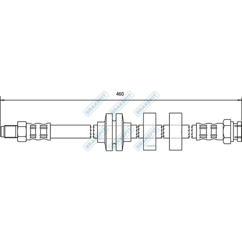 Apec Brake Hydraulic Hose Line Front fits Fiat Multipla 1999-2010 1.6 1.9