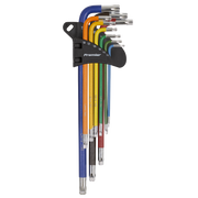 Sealey Premier 9pc Colour Coded Extra Long Trx Star Torx Allen Key Set T10-T50 Sealey  - Dynamic Drive