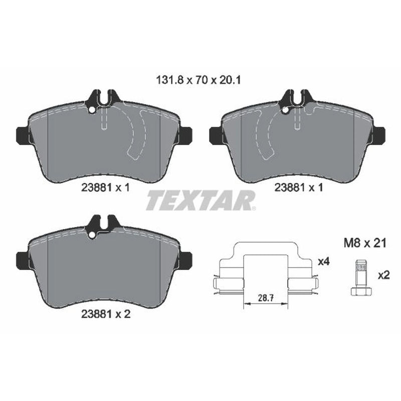 Textar Front Brake Pad Set 2388101