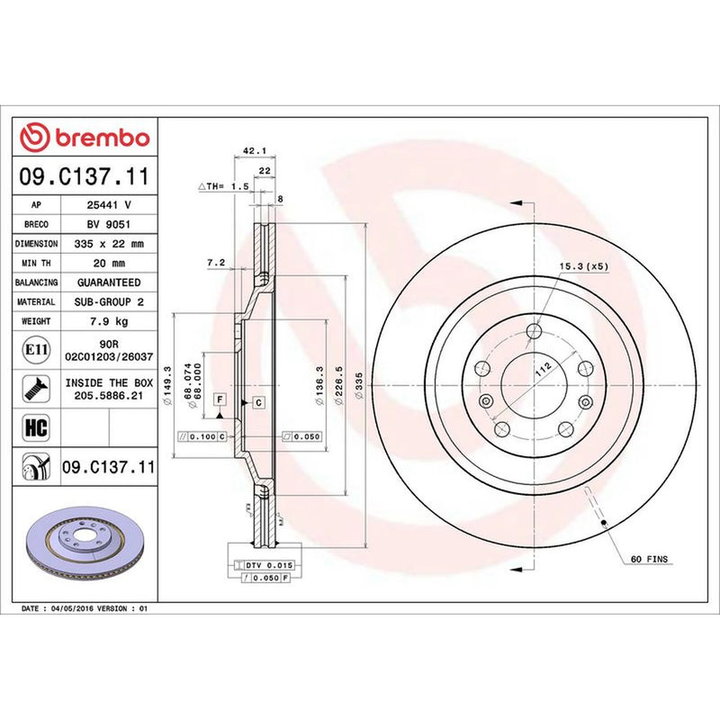 Brembo Rear Brake Discs & Pads fits Bentley Flying Spur 2013-2020 4.0 6.0