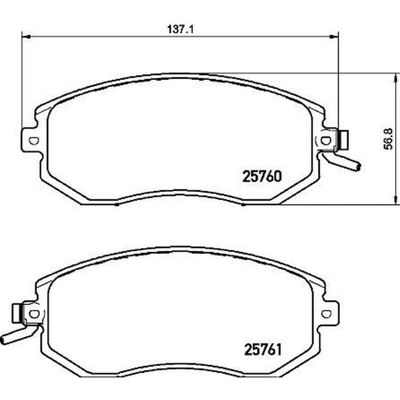 Brembo 4 x Front Brake Pad Set fits Subaru Brz 2012 on 2.0