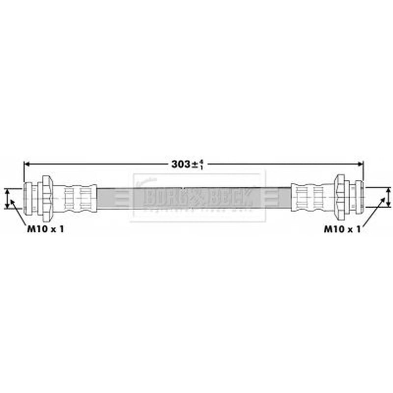 Borg & Beck Brake Hydraulic Hose Line Rear Right BBH7138