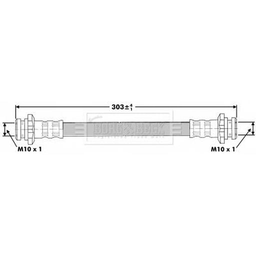 Borg & Beck Brake Hydraulic Hose Line Rear Right BBH7138