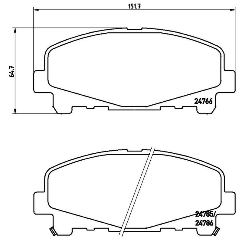 Brembo 4 x Front Brake Pad Set fits Honda Accord IX 2012 on 2.4