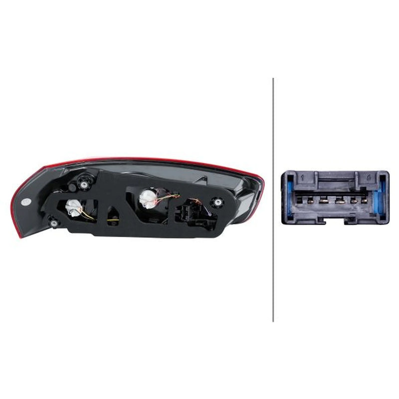 Hella Tail Light / Lamp W16W Right fits Citroën C4 Picasso II 2013-2018