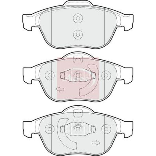 Apec Front Brake Pad Set fits Renault Grand Scénic II 2004-2009 1.5 1.6 1.9 2.0