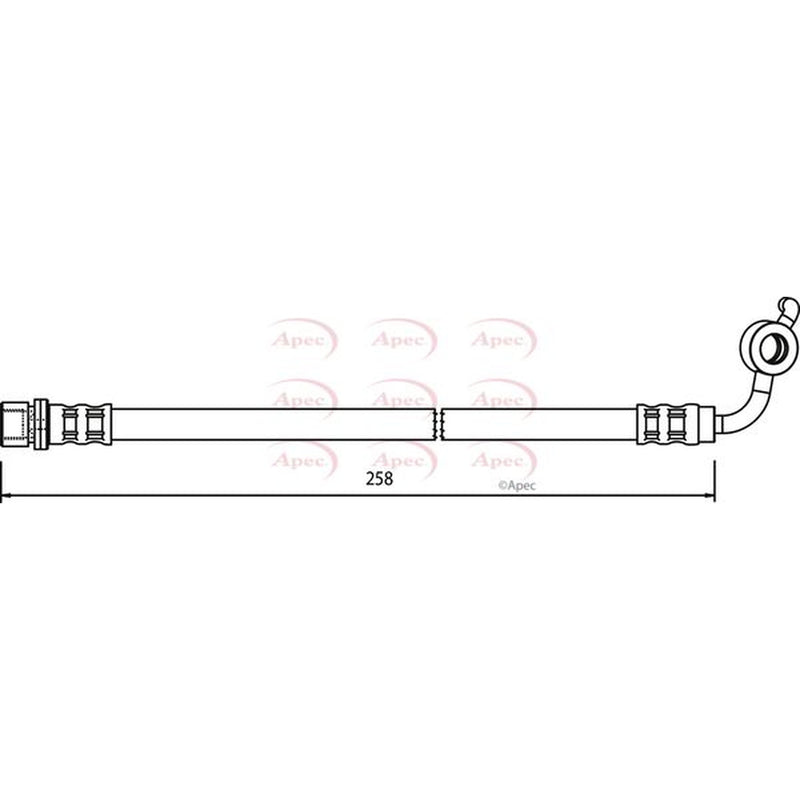 Apec Brake Hydraulic Hose Line Front Left fits Toyota Hiace IV 1989-2012