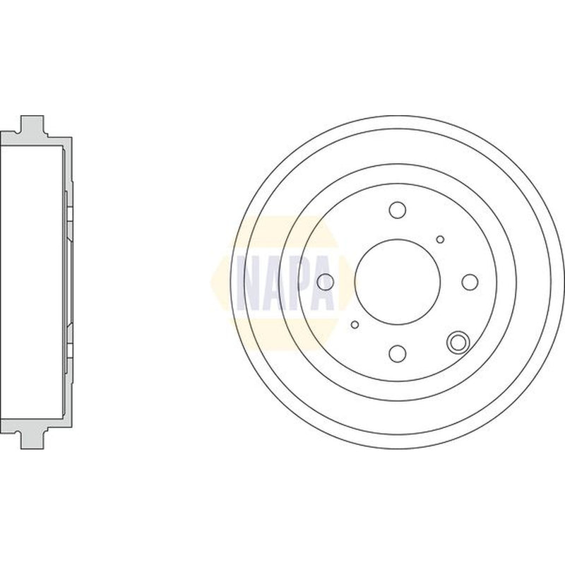 NAPA Brake Drum Assembly Rear fits Nissan NV200 2010-2011 1.5 1.6