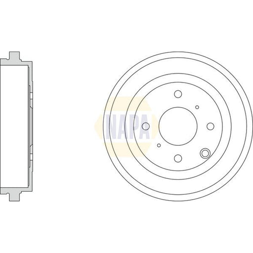NAPA Brake Drum Assembly Rear fits Nissan NV200 2010-2011 1.5 1.6