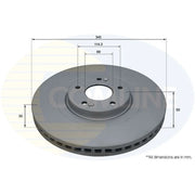 Comline 2 x Front Brake Discs ADC5076V-x2