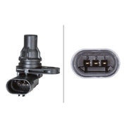 Hella Camshaft Position Sensor frontal sided 6PU 009 121-321