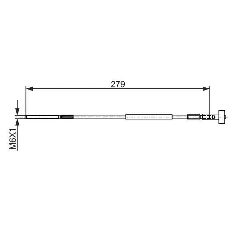 Bosch Handbrake Cable Front fits Opel Vectra B 1995-2003 1.6 1.8 2.0 2.2 2.5 2.6