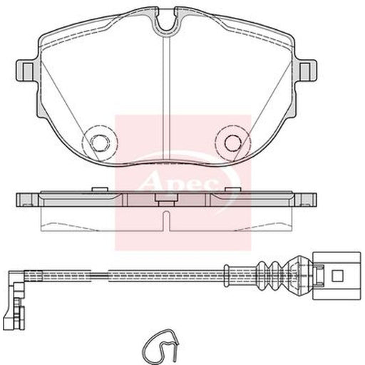 Apec Front Brake Pad Set fits VW California T6 Camper 2015-2024 2.0