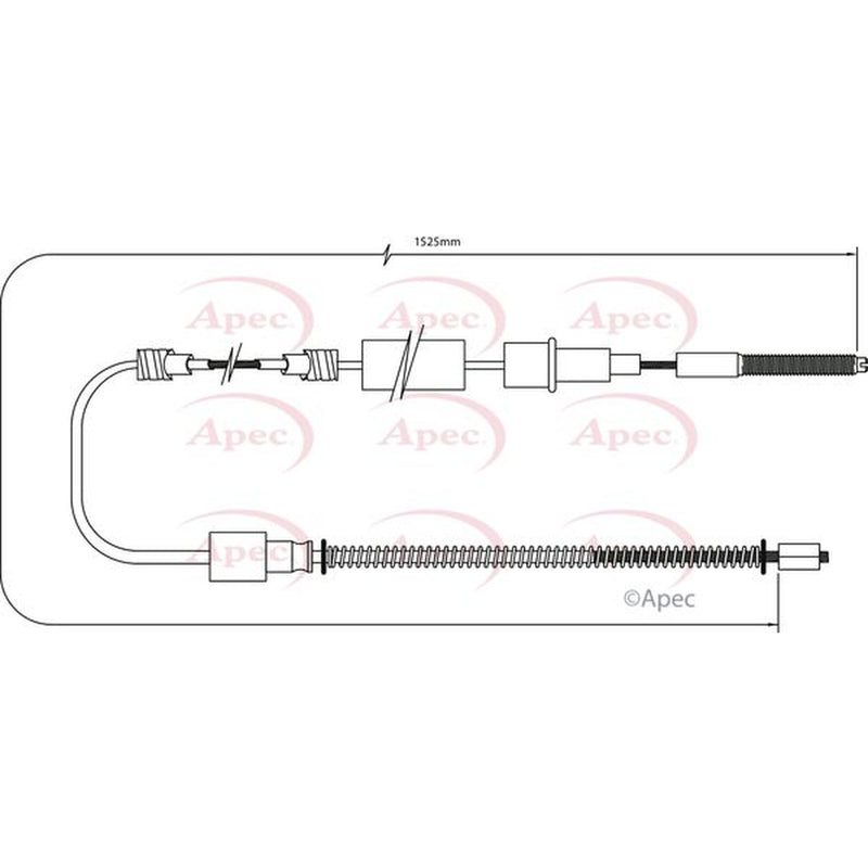 Apec Handbrake Cable Left Rear fits Seat Toledo 1991-1999 1.6 1.8 1.9