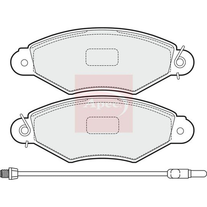 Apec Front Brake Pad Set fits Nissan Kubistar 2003-2009 1.2 1.5 1.6