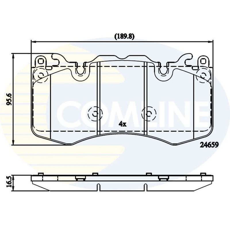 Comline 4 x Front Brake Pad Set fits Land Rover Defender 2020 on 2.0 3.0