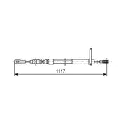 Bosch Handbrake Cable Rear fits Mercedes-Benz S-Class 1991-1999