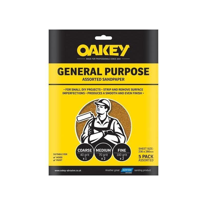 Oakey Glasspaper Sanding Sheets 230 x 280mm Grade 3 (25) Oakey - Town Tools