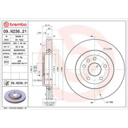 Brembo 2 x Internally Vented Front Brake Discs 09.N236.21-x2
