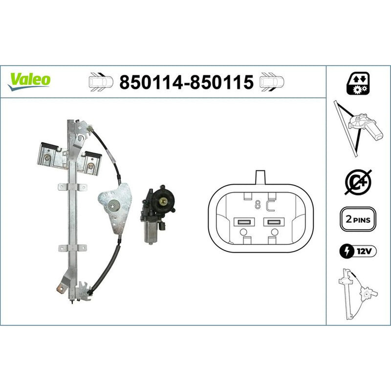 Valeo Electric Window Regulator Lifter Left Front 850114