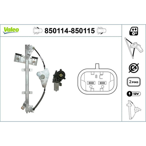Valeo Electric Window Regulator Lifter Left Front 850114