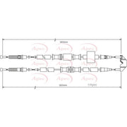 Apec Handbrake Cable Left Rear fits Opel Meriva A 2003-2010 1.3 1.4 1.6 1.7 1.8