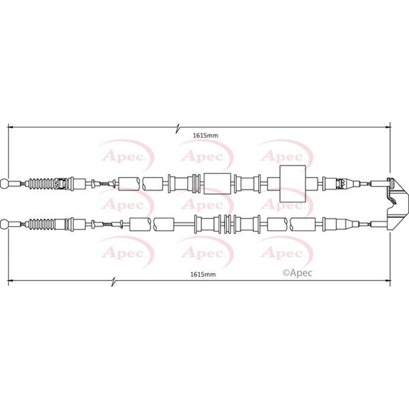 Apec Handbrake Cable Left Rear fits Opel Meriva A 2003-2010 1.3 1.4 1.6 1.7 1.8