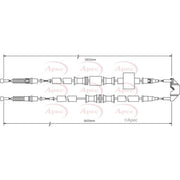 Apec Handbrake Cable Right Rear CAB1477