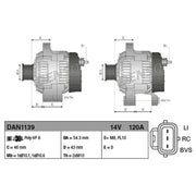 Denso Car Alternator 12V DAN1139