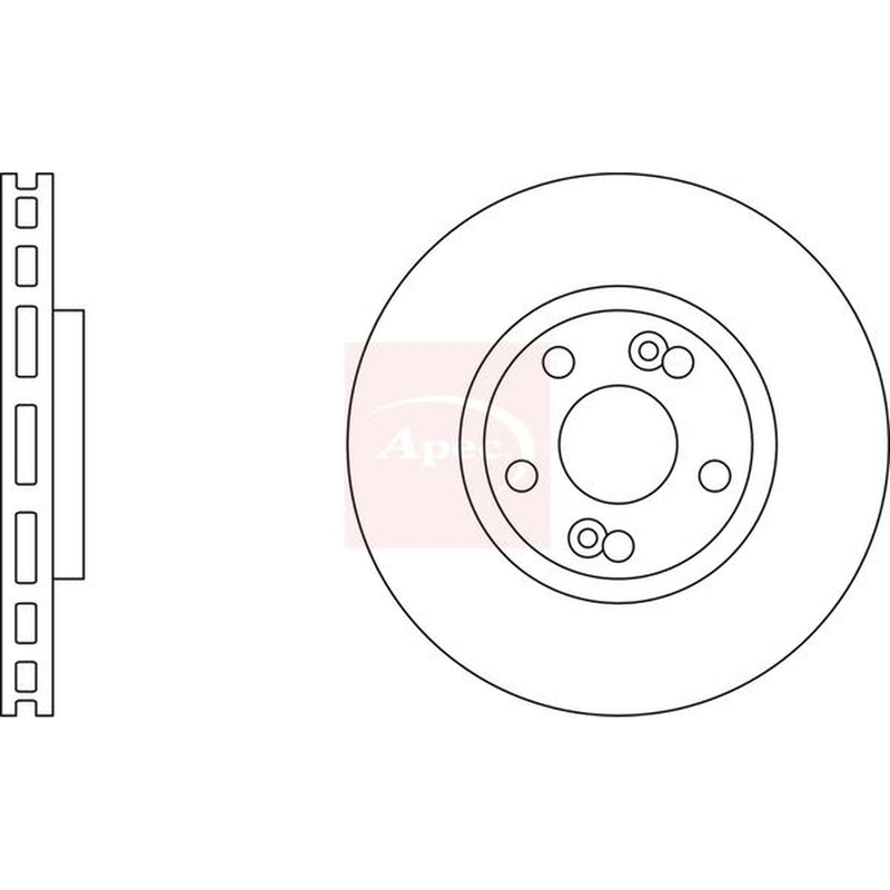 Apec 2 x Vented Brake Discs fits Renault Espace 1996-2002 2.0 3.0