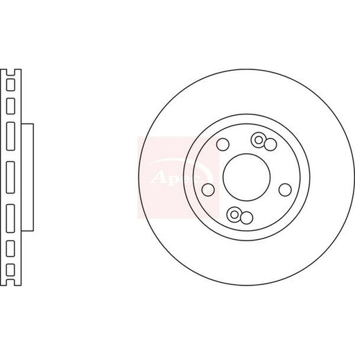 Apec 2 x Vented Brake Discs fits Renault Espace 1996-2002 2.0 3.0
