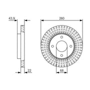 Bosch 2 x Vented Brake Discs