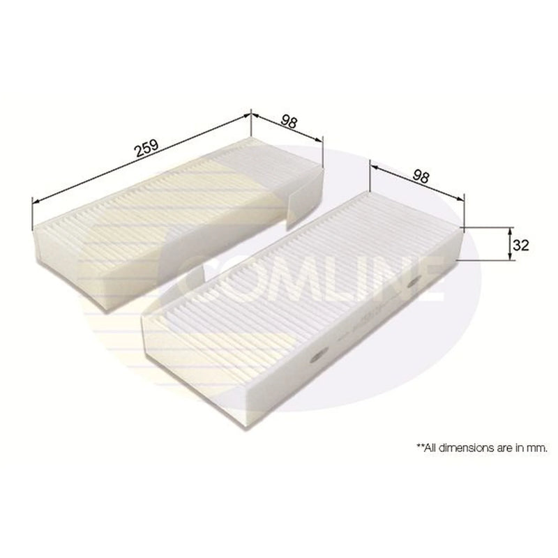 Comline Cabin Air Filter (Pollen Filter) fits DS DS 9 2020-2024 1.6