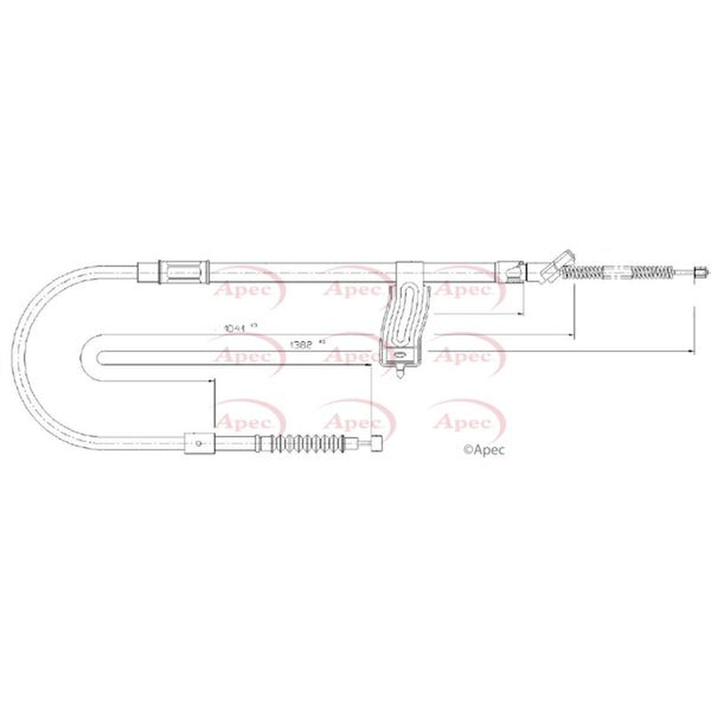 Apec Handbrake Cable Right Rear fits Toyota Granvia 1995-2002 2.7 3.0