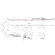 Apec Handbrake Cable Left Rear fits Mercedes-Benz Sprinter 4-T 1995-2006