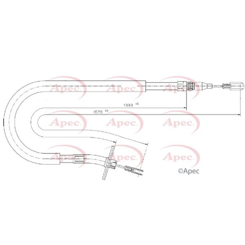 Apec Handbrake Cable Left Rear fits Mercedes-Benz Sprinter 4-T 1995-2006