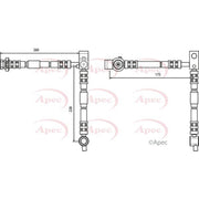 Apec Brake Hydraulic Hose Line Front Left fits Nissan Primera 2002-2008