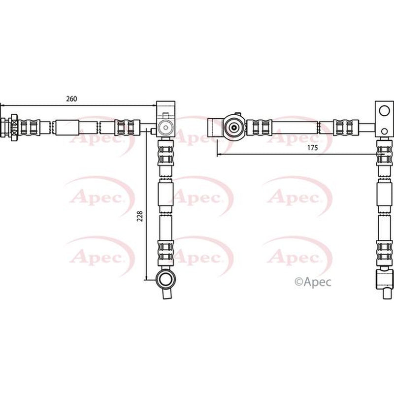 Apec Brake Hydraulic Hose Line Front Left fits Nissan Primera 2002-2008