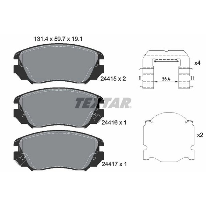 Textar Front Brake Pad Set 2441501