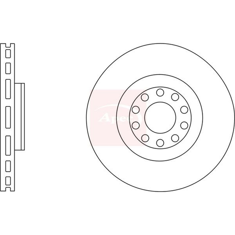 Apec Front Brake Vented Discs & Pads fits Audi A6 C5 1998-2005 4.2
