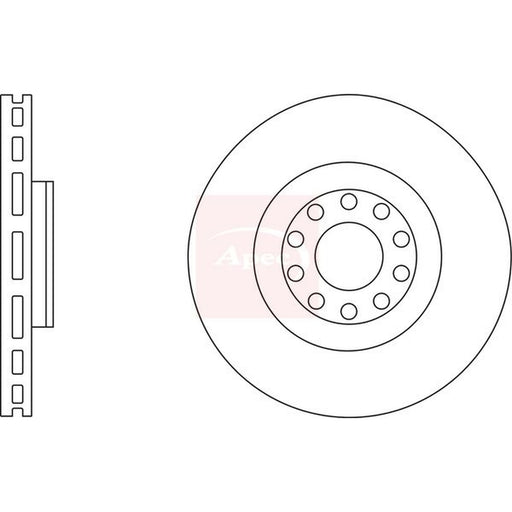 Apec 2 x Vented Brake Discs fits Audi A6 C5 1998-2005 4.2