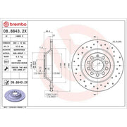Brembo Xtra Rear Brake Perforated Discs & Pads fits Audi A6 C6 2004-2011