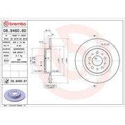 Brembo 2 x Solid Rear Brake Discs 08.9460.61-x2