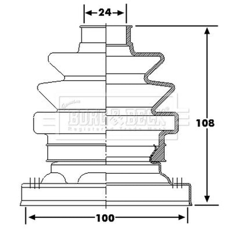 Borg & Beck Drive Shaft Bellow Kit transmission sided BCB6242